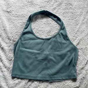 blue halter crop top size s